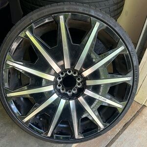 26” Black and Silver Alloy Wheel Rim